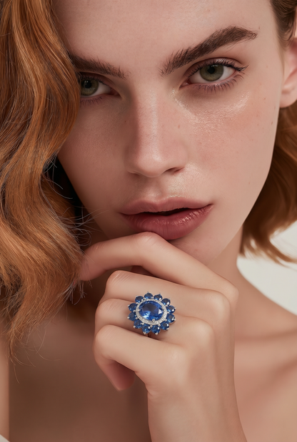 Natural Sapphire Diamond Ring Size 7 14k Gold 10.36 TCW Certified $11,950 601196