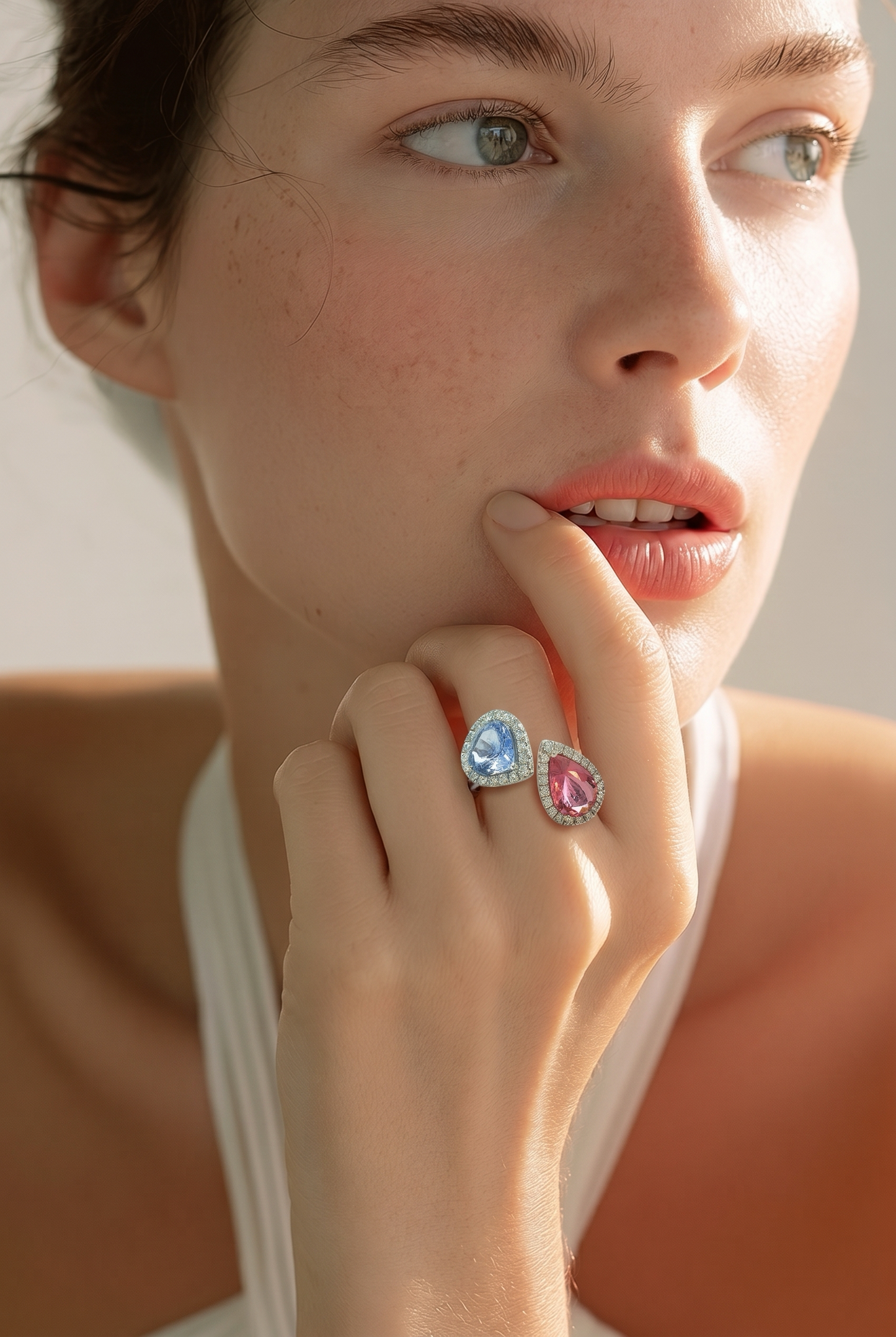 Natural Sapphire Tourmaline Diamond Ring Size 6.5 14k Gold 4.96 TCW Certified $6,950 601367
