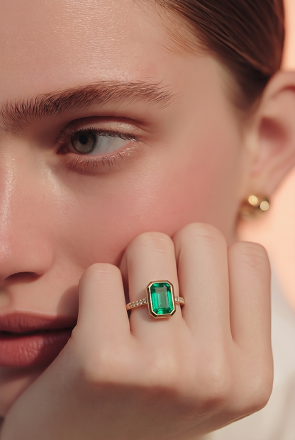 Natural Emerald Diamond Ring Size 6.5 14k Gold 1.84 TCW Certified $4,950 508585