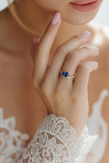 Natural Sapphire Diamond Ring Size 7 14k Gold 1.59 TCW Certified $4,950 601203