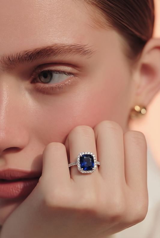 Natural Sapphire Diamond Ring Size 7 14k Gold 7.16 TCW Certified $8,950 601361