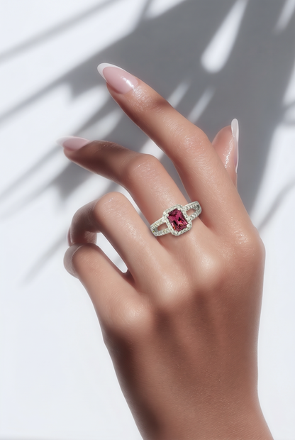 Natural Tourmaline Diamond Ring Size 6.5 14k Gold 1.36 TCW Certified $5,525 411593