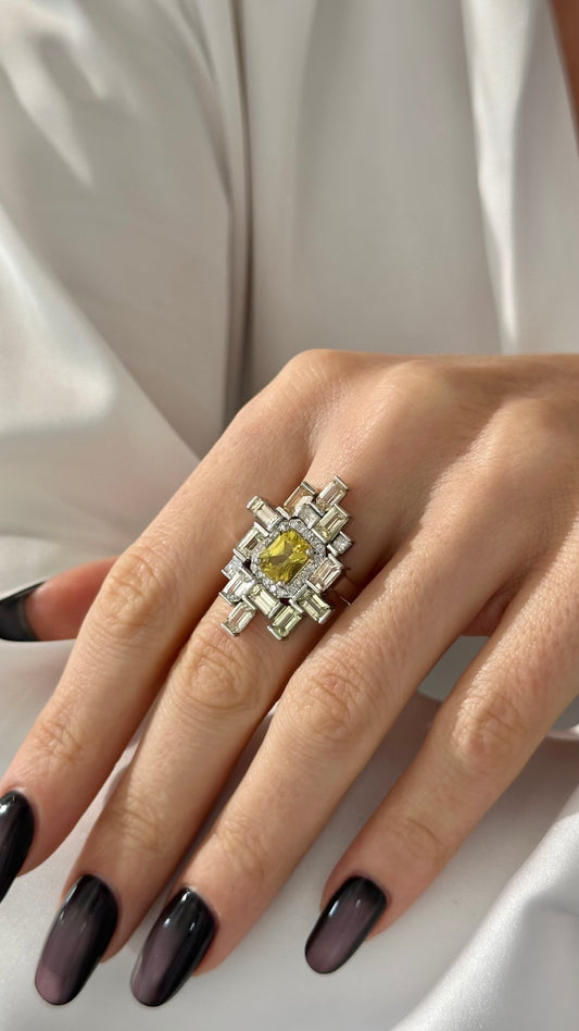 Natural Sapphire Diamond Ring 6.75 14k W Gold 13.3 TCW Certified $7,975 301438