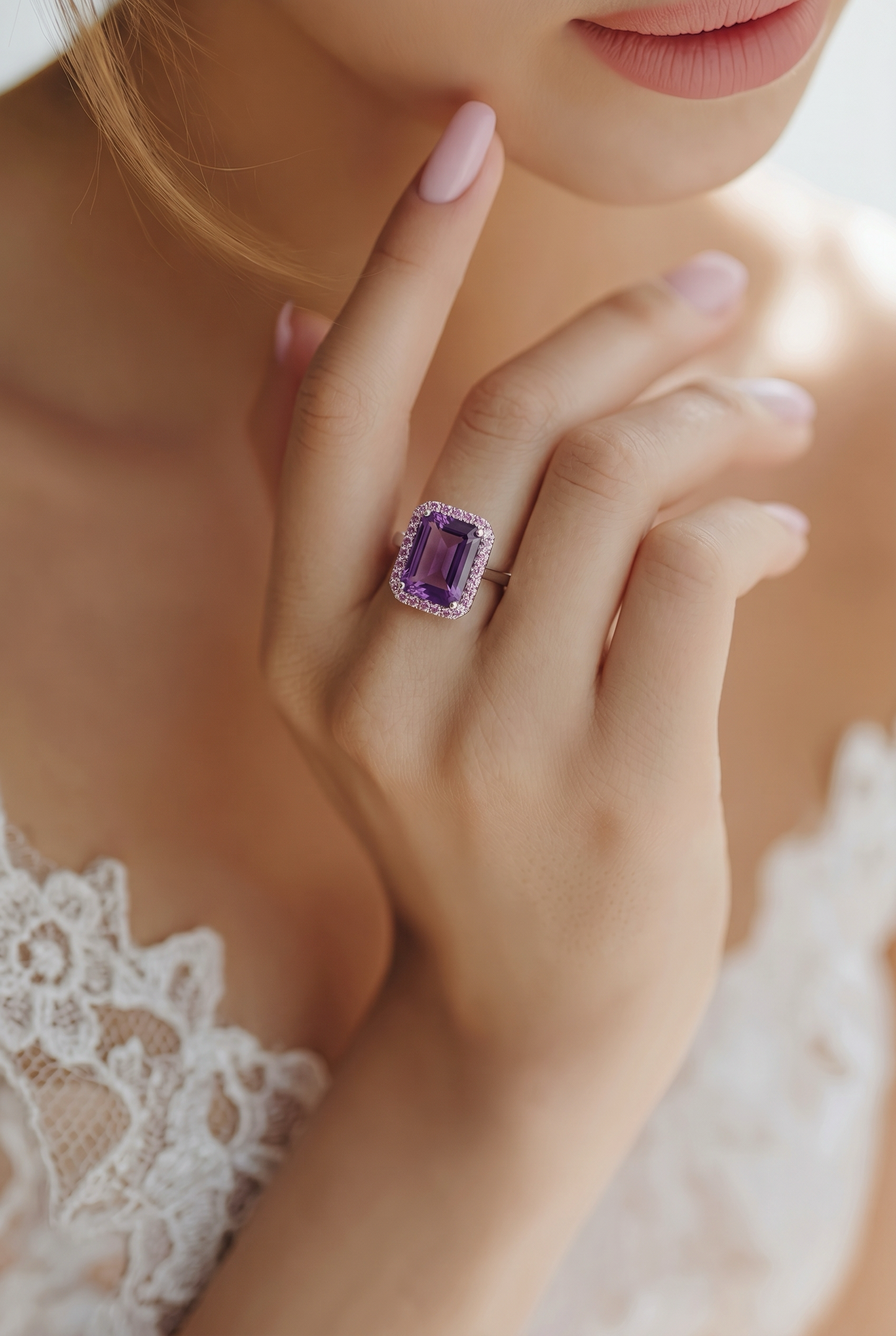 Natural Amethyst Sapphire Ring Size 6.5 14k Gold 6.6 TCW Certified $4,950 601176
