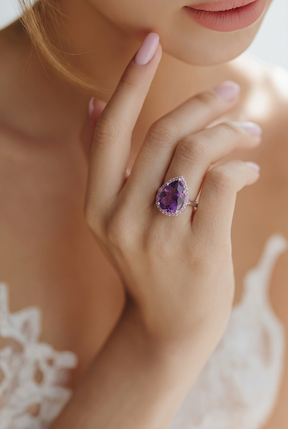 Natural Amethyst Sapphire Ring Size 6.5 14k Gold 10.07 TCW Certified $4,950 601177