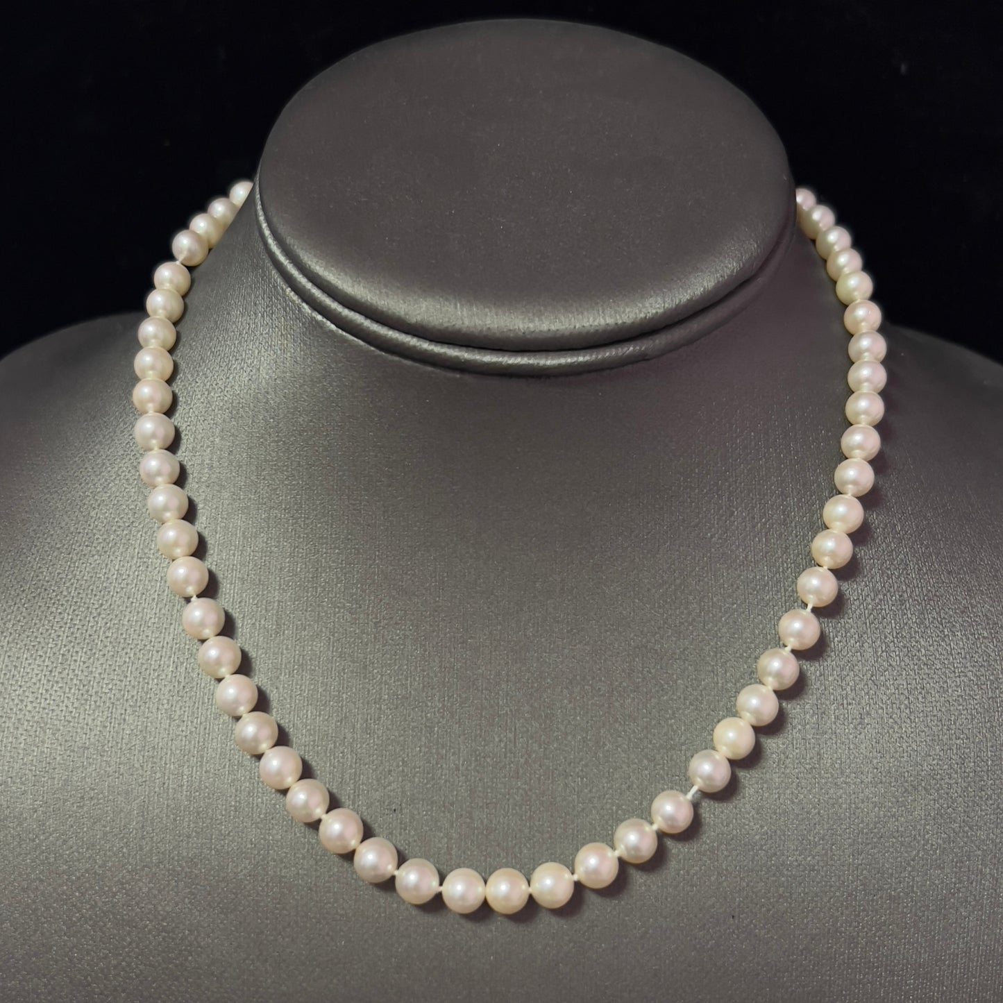 Mikimoto Estate Akoya Pearl Necklace 15.5" Sterling Silver 6 mm M429