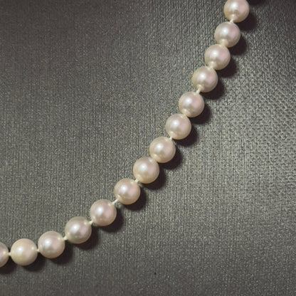 Mikimoto Estate Akoya Pearl Necklace 15.5" Sterling Silver 6 mm M429