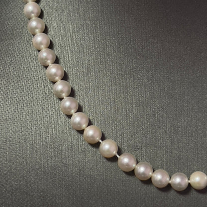 Mikimoto Estate Akoya Pearl Necklace 15.5" Sterling Silver 6 mm M429