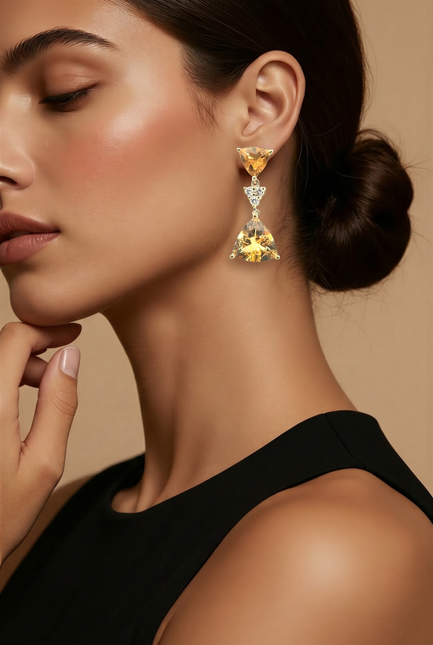 Natural Citrine Diamond Earrings 14k Gold 10.02 TCW Certified $4,950 604466