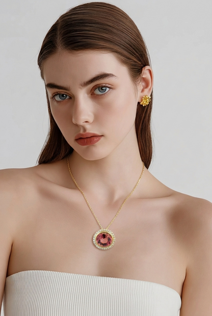 Natural Tourmaline Diamond Pendant 17" 14k Gold 6.93 TCW Certified $4,950 604479