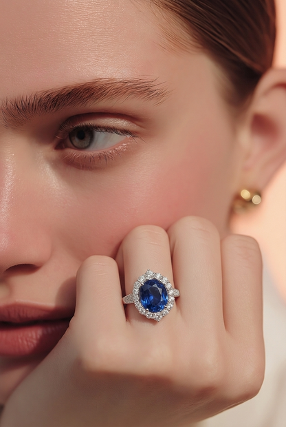 Natural Sapphire Diamond Ring Size 7 14k Gold 9.76 TCW Certified $8,950 604443