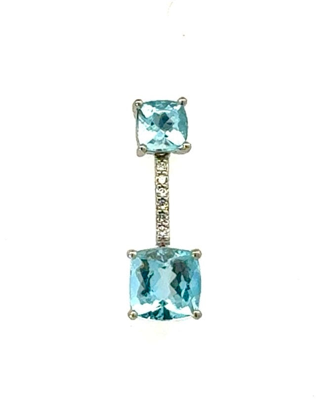 Natural Aquamarine Diamond Earrings 14k Gold 5.81 TCW Certified $4,950 601190