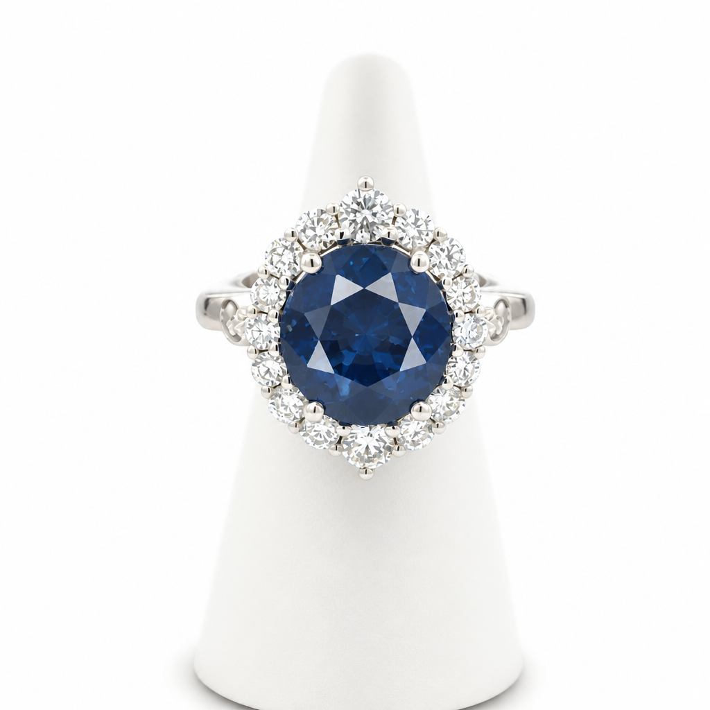 Natural Sapphire Diamond Ring Size 7 14k Gold 9.76 TCW Certified $8,950 604443