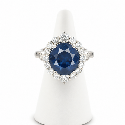 Natural Sapphire Diamond Ring Size 7 14k Gold 9.76 TCW Certified $8,950 604443