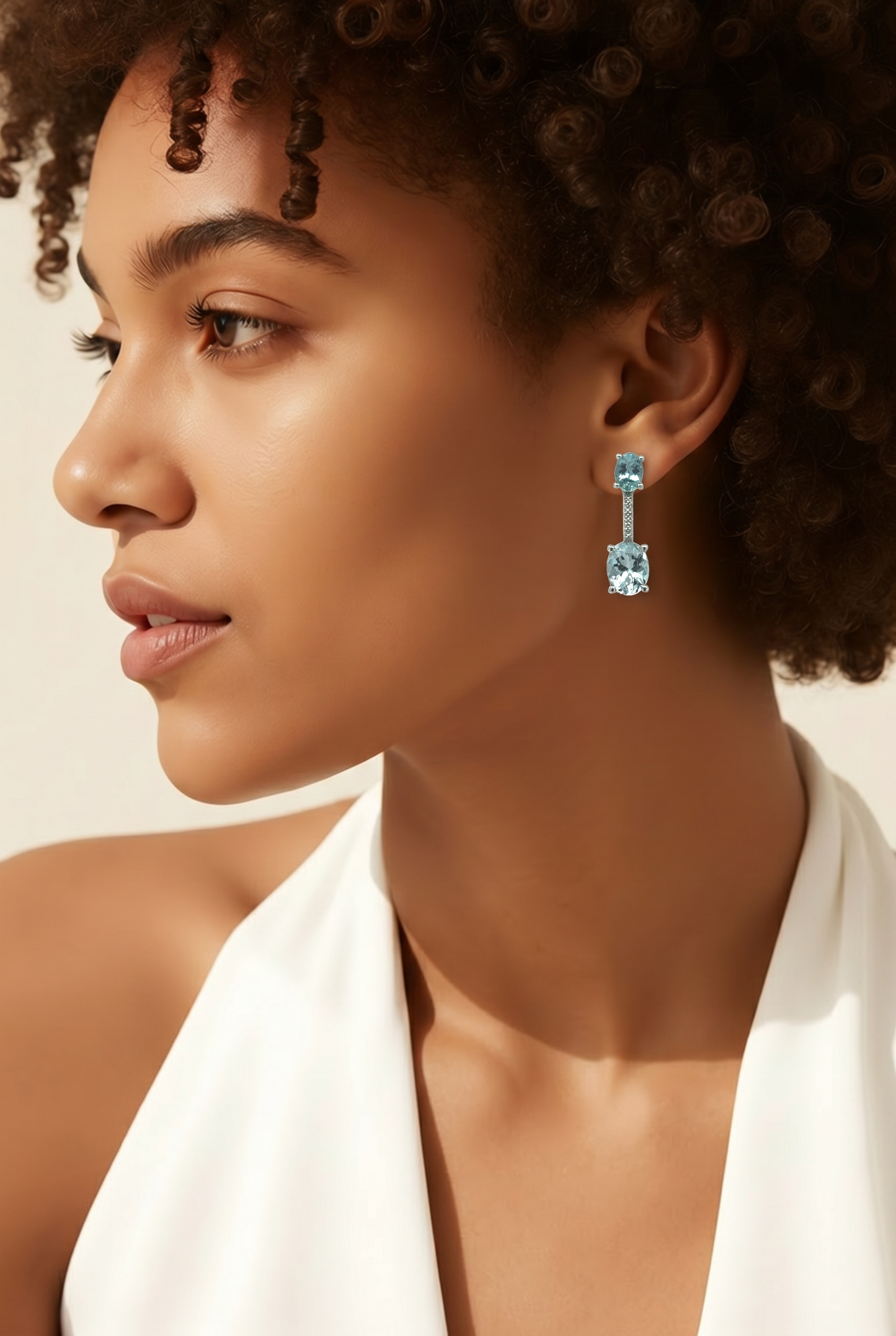 Natural Aquamarine Diamond Earrings 14k Gold 4.95 TCW Certified $4,950 601192