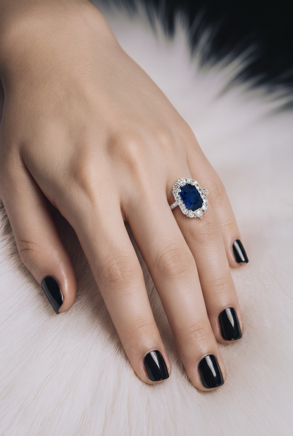 Natural Sapphire Diamond Ring Size 7 14k Gold 9.01 TCW Certified $8,950 604444