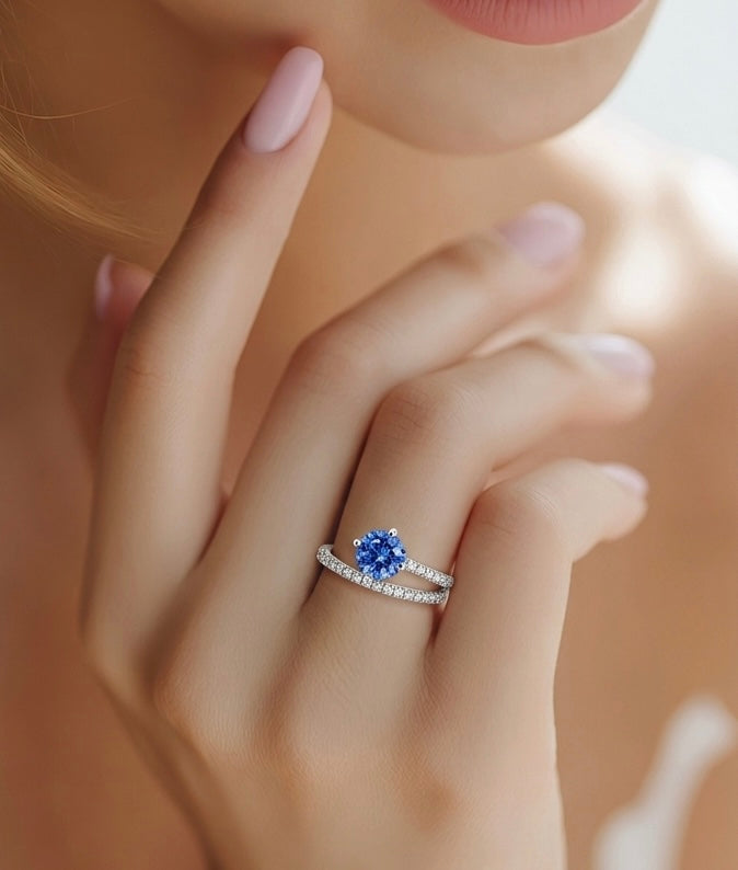 Natural Sapphire Diamond Ring Size 7 14k Gold 2.89 TCW Certified $3,950 604439