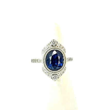 Natural Sapphire Diamond Ring Size 6.5 14k Gold 4.05 TCW Certified $5,950 604446