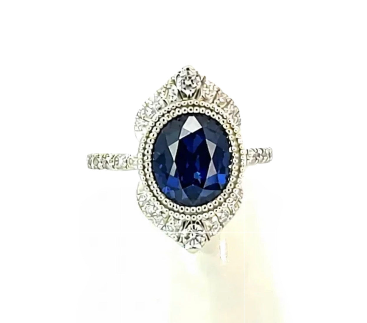 Natural Sapphire Diamond Ring Size 6.5 14k Gold 4.05 TCW Certified $5,950 604446