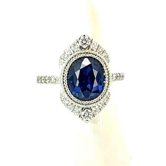 Natural Sapphire Diamond Ring Size 6.5 14k Gold 4.05 TCW Certified $5,950 604446