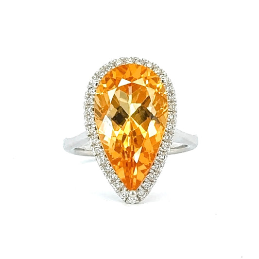 Natural Citrine Diamond Ring Size 6.5 14k Gold 6.53 TCW Certified $4,950 604471