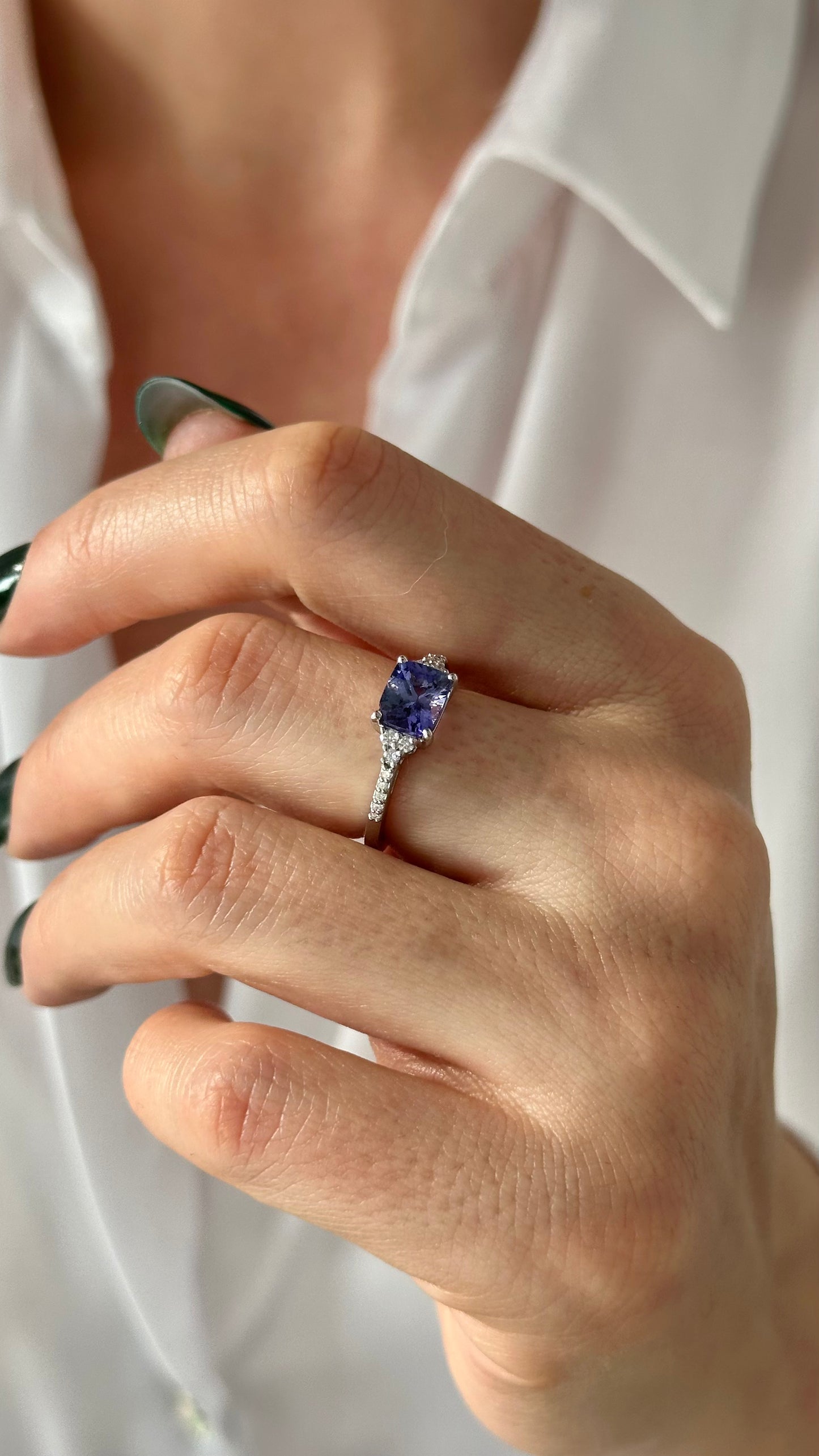 Natural Tanzanite Diamond Ring 6.25 14k Gold 1.79 TCW Certified $3,450 402650