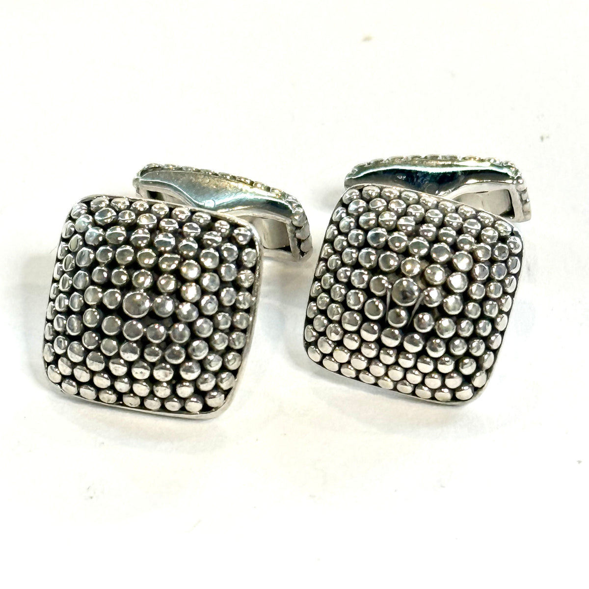 John Hardy Estate Sterling Silver Dot Cufflinks JH111