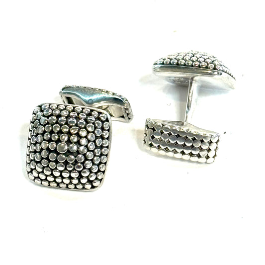 John Hardy Estate Sterling Silver Dot Cufflinks JH111