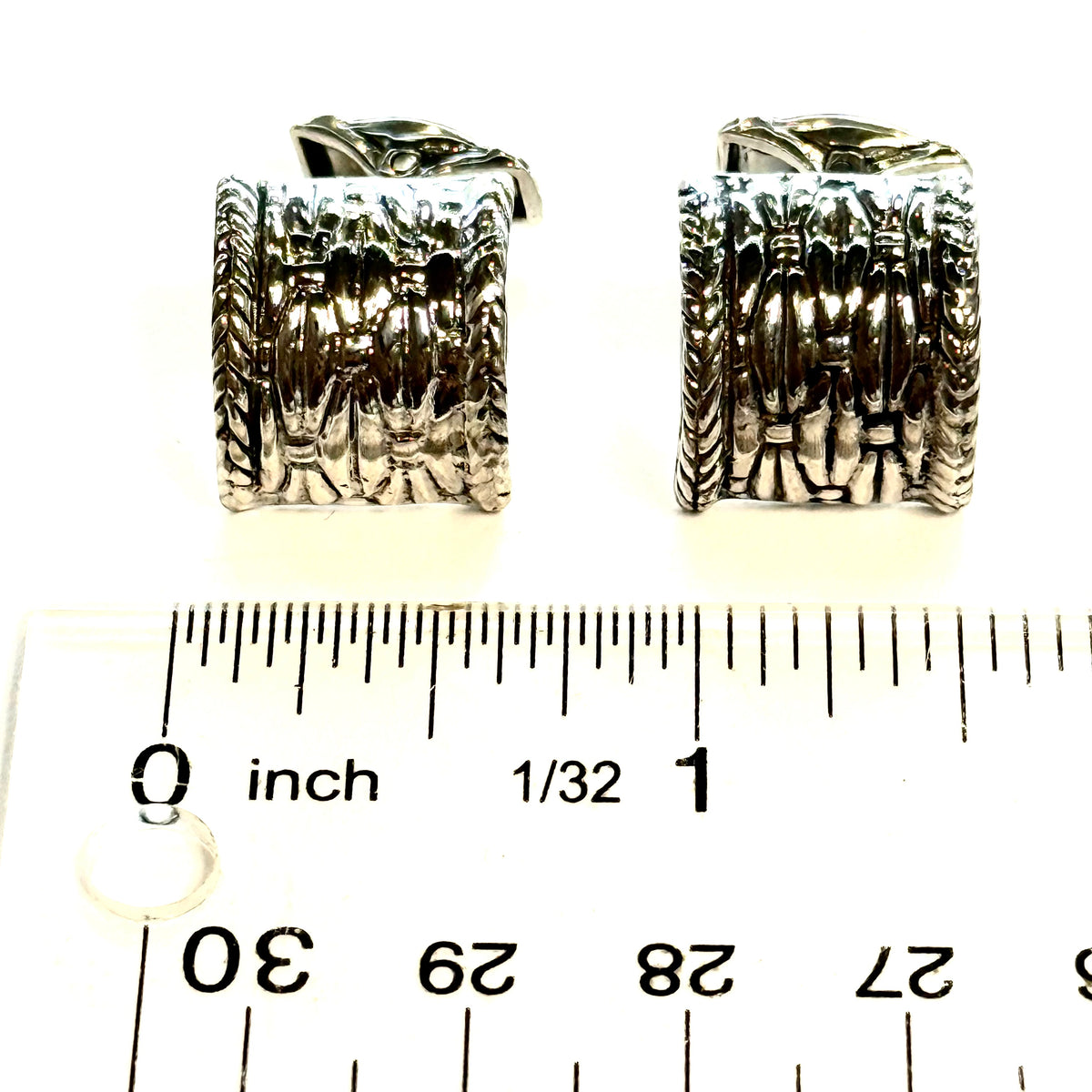 John Hardy Estate Pattern Cufflinks Sterling Silver JH113