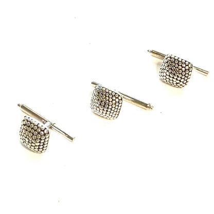 John Hardy Estate Tuxedo Stud & Cufflink Set Sterling Silver JH116