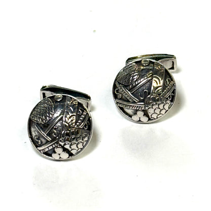 John Hardy Estate Tuxedo Stud & Cufflink Set Sterling Silver JH117