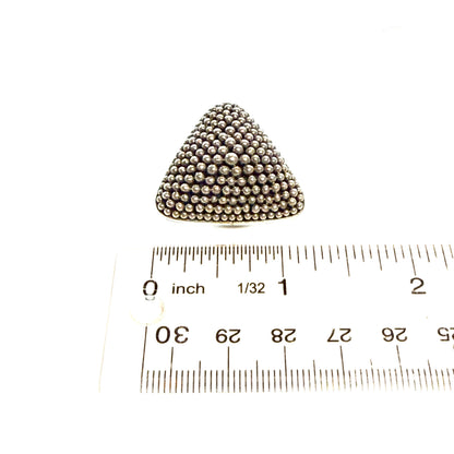 John Hardy Estate Triangular Caviar Bead Clip-On Earrings Sterling Silver JH118