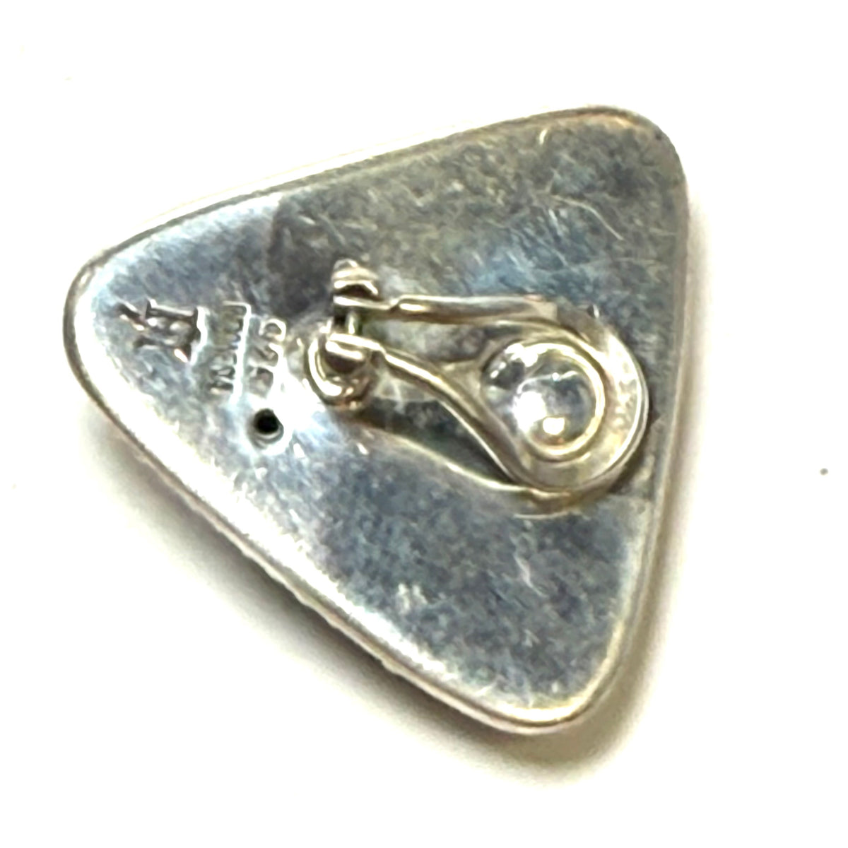 John Hardy Estate Triangular Caviar Bead Clip-On Earrings Sterling Silver JH118