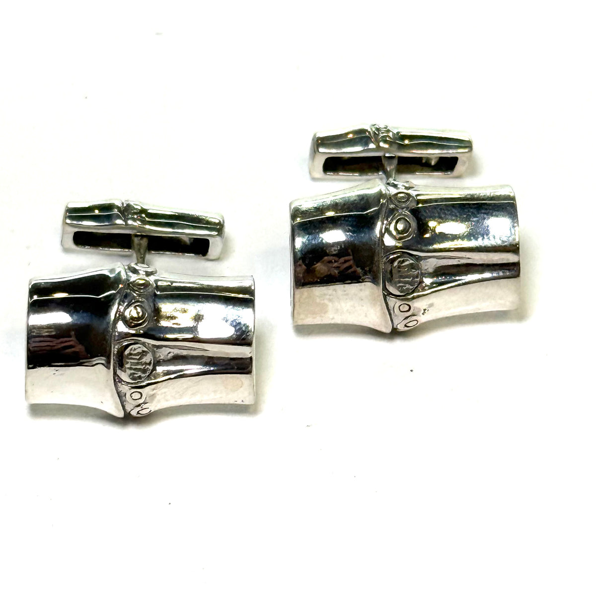 John Hardy Estate Sterling Silver Bamboo Collection Cufflinks JH119