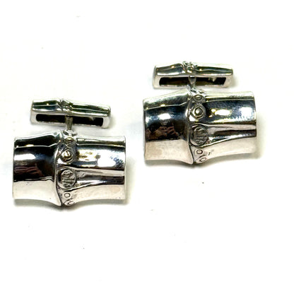 John Hardy Estate Sterling Silver Bamboo Collection Cufflinks JH119