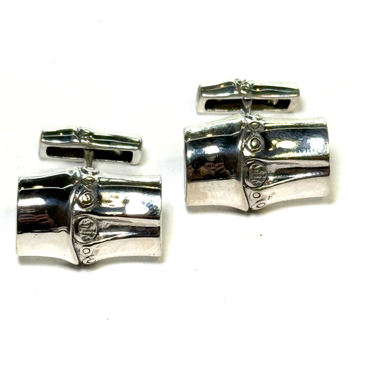 John Hardy Estate Sterling Silver Bamboo Collection Cufflinks JH119
