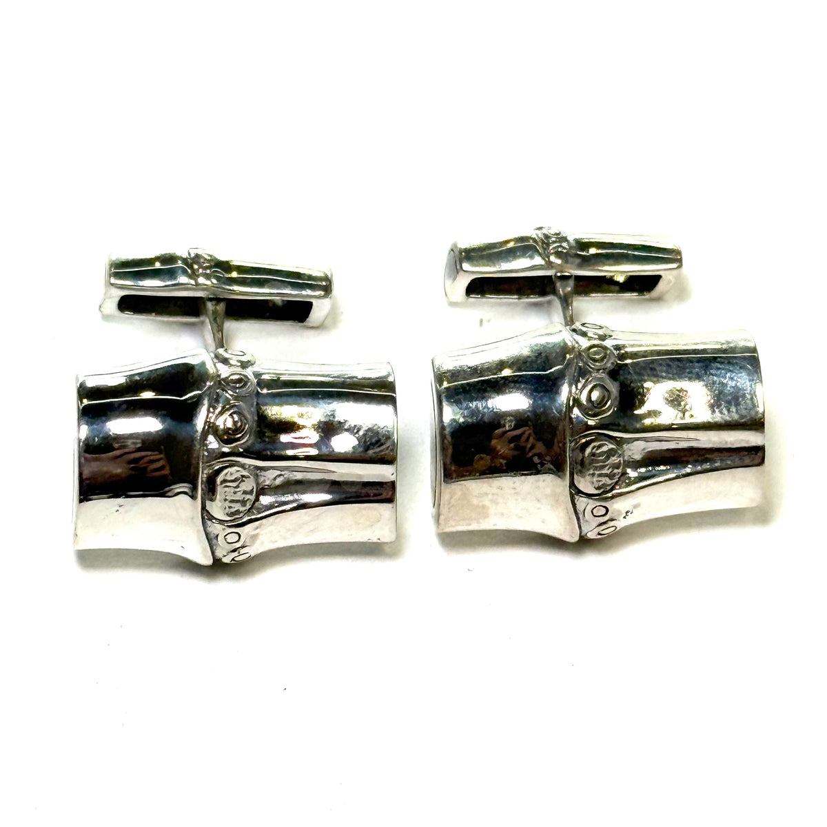 John Hardy Estate Sterling Silver Bamboo Collection Cufflinks JH119