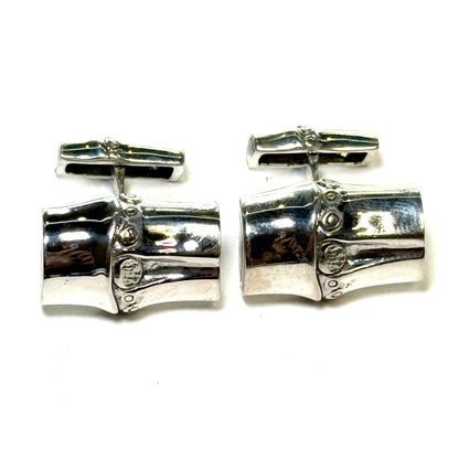 John Hardy Estate Sterling Silver Bamboo Collection Cufflinks JH119