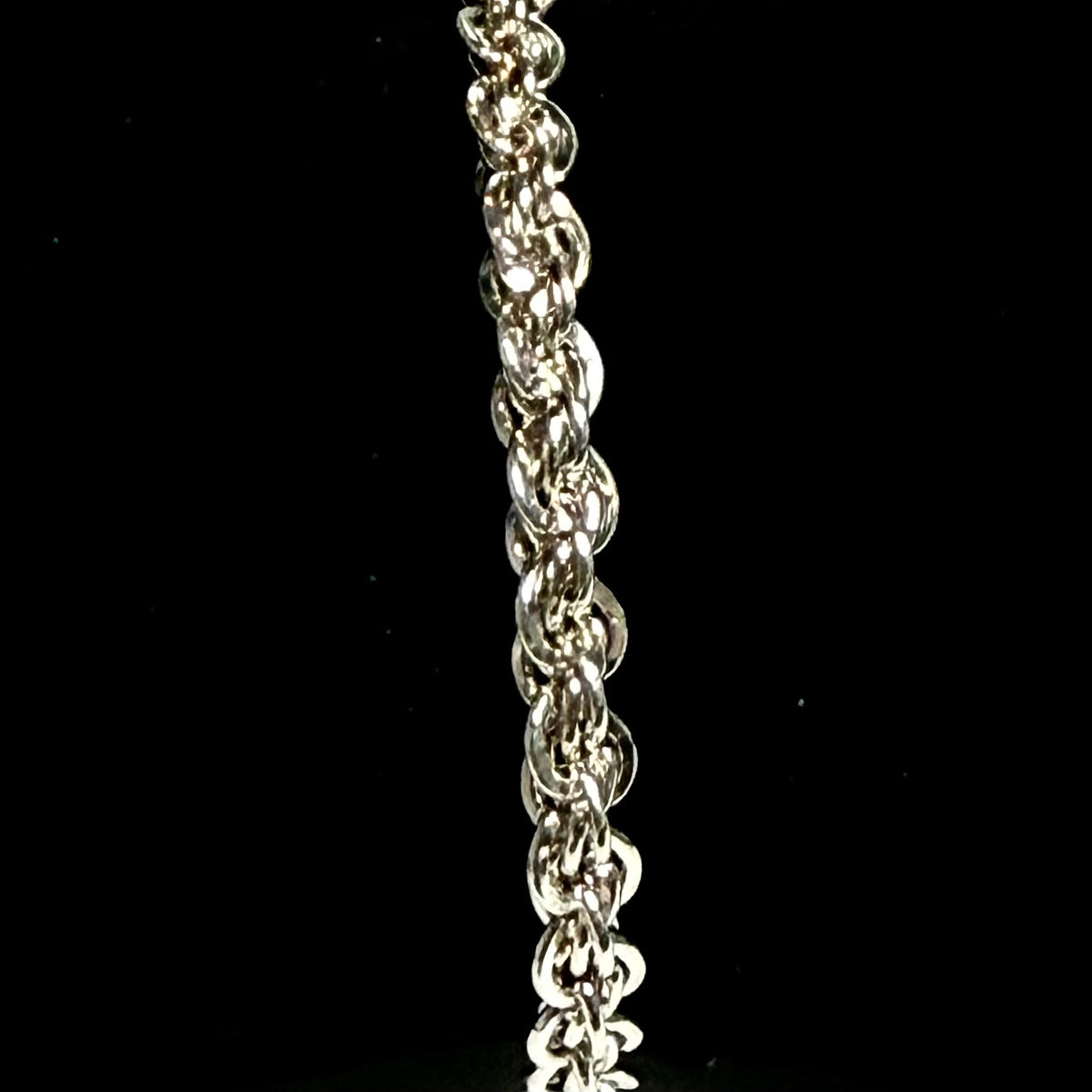 Tiffany & Co Estate Twisted Rope Heart Bracelet 7" Sterling Silver TIF1003