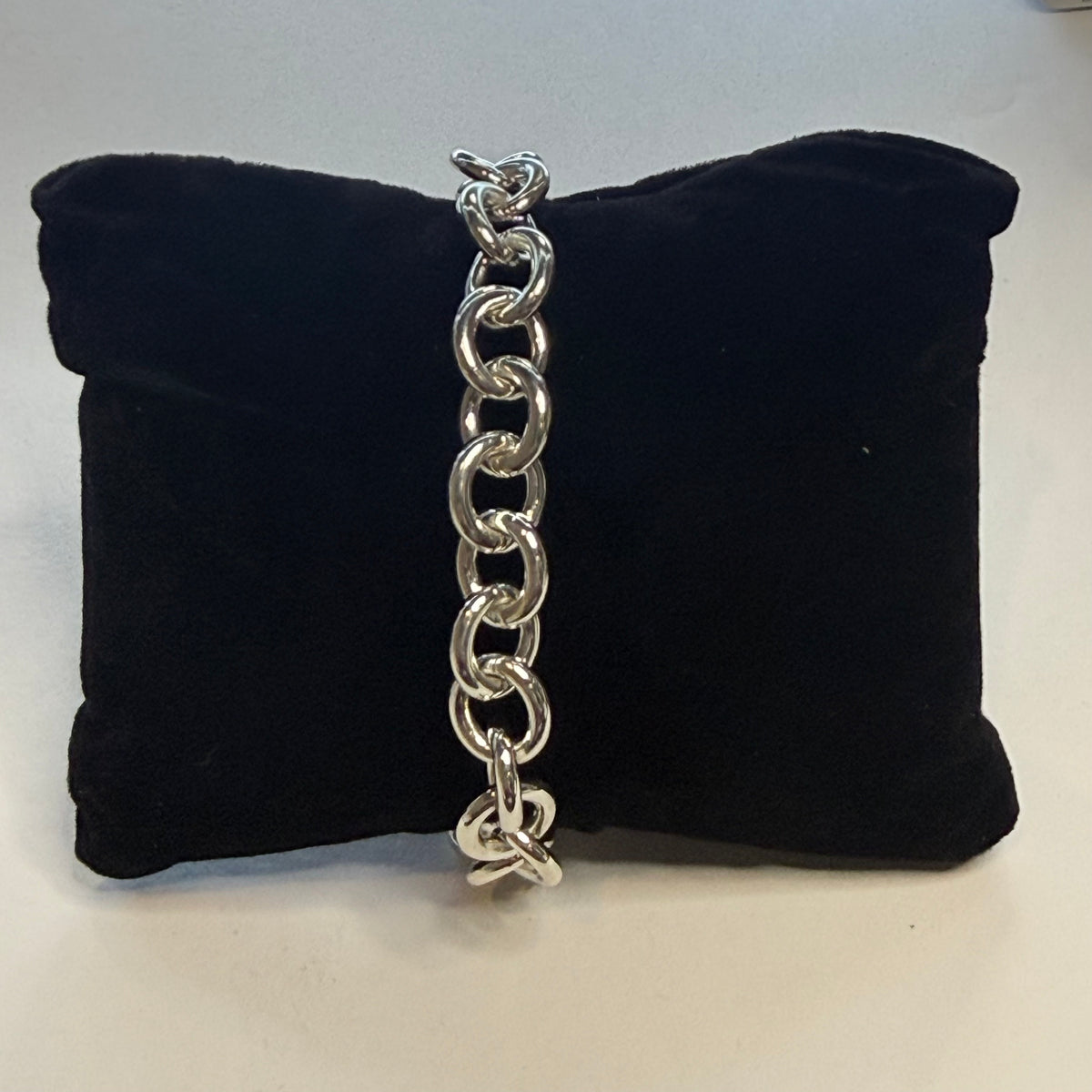 Tiffany & Co Estate Return to Tiffany Link Bracelet 7.5" Sterling Silver TIF1009
