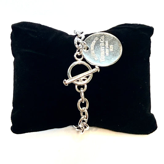Tiffany & Co Estate Return to Tiffany Toggle Bracelet 7.5" Sterling Silver TIF1012