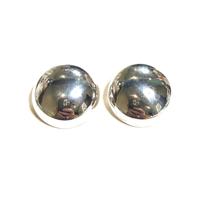 Tiffany & Co Estate Large Puffed Clip-on Earrings Sterling Silver TIF1018