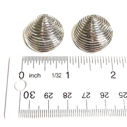 Tiffany & Co Estate Seashell Puffed Clip-on Earrings Sterling Silver TIF1019