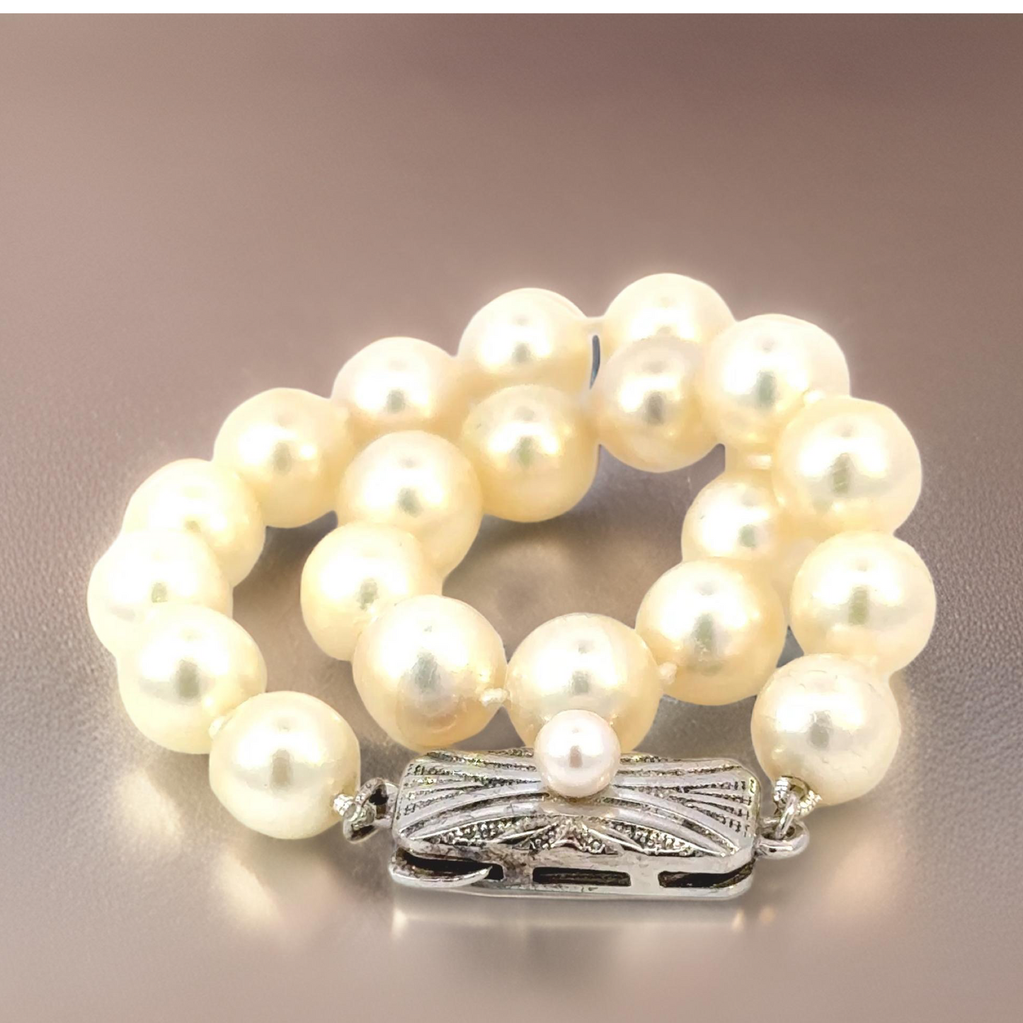 Mikimoto Estate Akoya Pearl Bracelet 7" Sterling Silver 7 mm M437