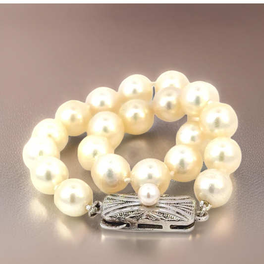 Mikimoto Estate Akoya Pearl Bracelet 7" Sterling Silver 7 mm M437