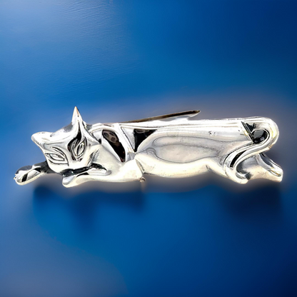 Tiffany & Co Estate Cat Brooch Sterling Silver 11 Grams TIF843