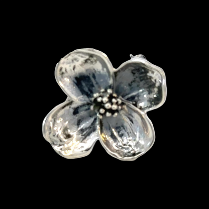 Tiffany & Co Estate Dogwood 4 leaf clover Flower Brooch Sterling Silver 4.45 Grams TIF845