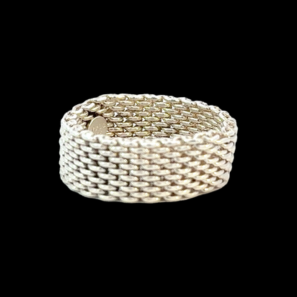 Tiffany & Co Somerset Ring Size 14 Sterling Silver 10.7 Grams Estate TIF849
