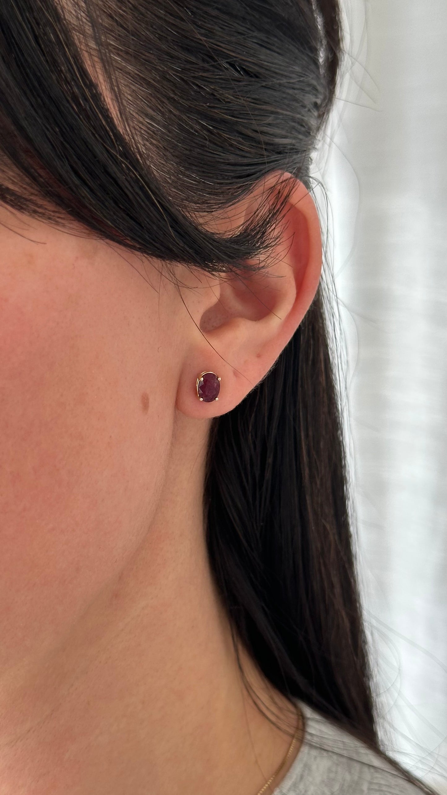Natural Ruby Stud Earrings 14k Yellow Gold 2 TCW Certified $1,290 311044