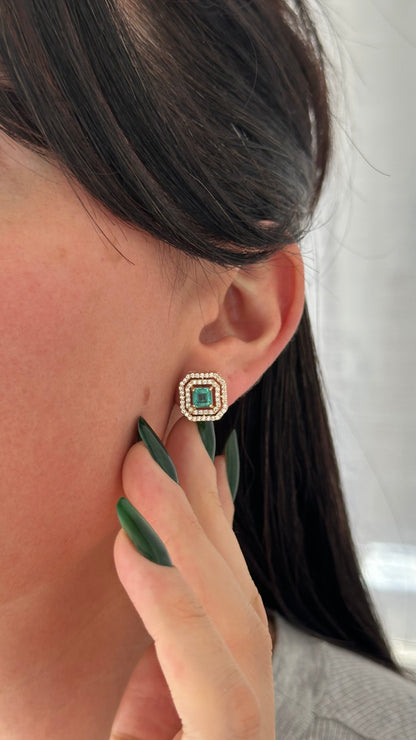 Natural Emerald Diamond Earrings 14k Gold 1.52 TCW Certified $6,950 111888